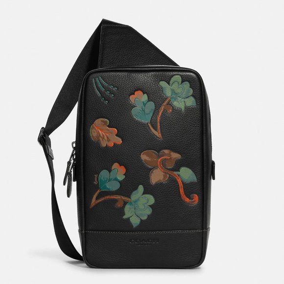 🍃 Coach Turner Pack With Dreamy Leaves Print 🌺 - Picture 1 of 13